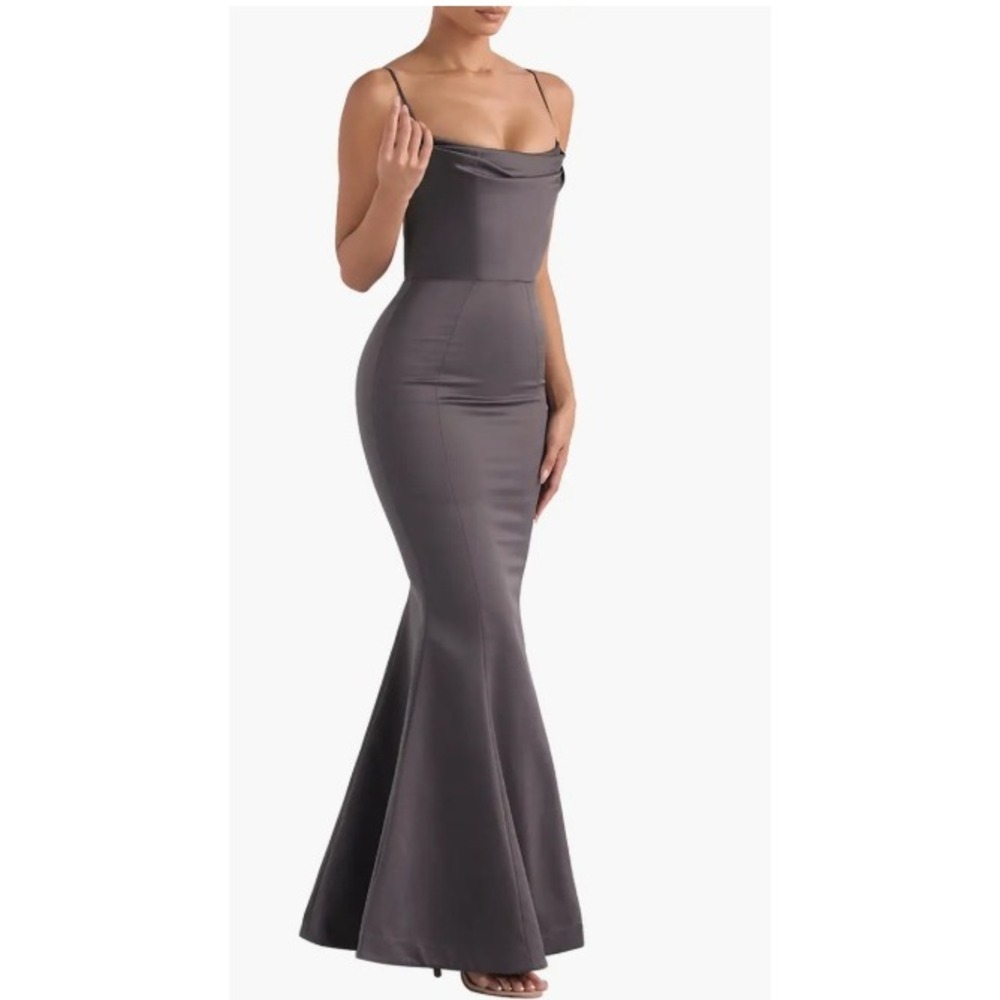 House of CB Violette Satin‎ Mermaid Gown Size Small
